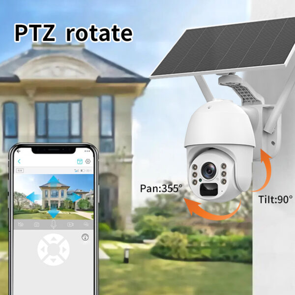 Best 4MP Full Metal 8W Solar Powered Wireless PTZ Security Camera - Image 6