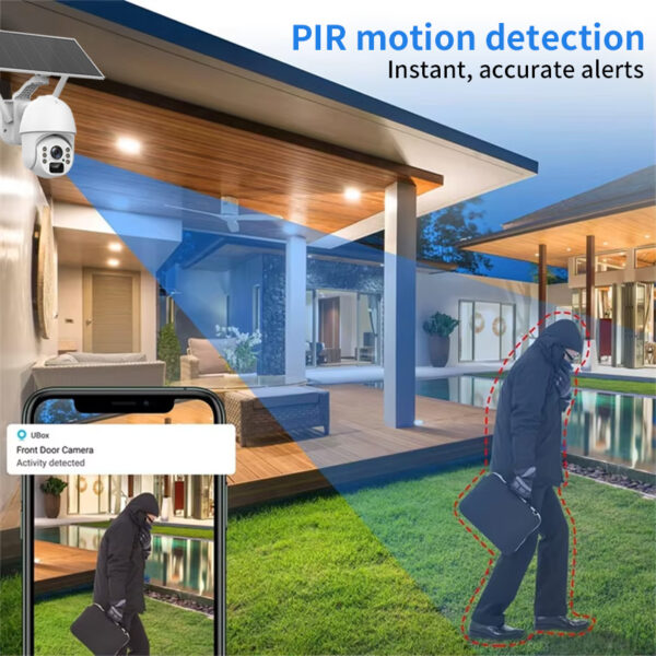Best 4MP Full Metal 8W Solar Powered Wireless PTZ Security Camera - Image 7