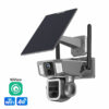 Solar Three-Lens Linkage Panoramic Camera CCTV camera with solar - Imagen 2