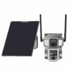 Solar Three-Lens Linkage Panoramic Camera CCTV camera with solar - Imagen 4