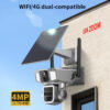 Solar Three-Lens Linkage Panoramic Camera CCTV camera with solar