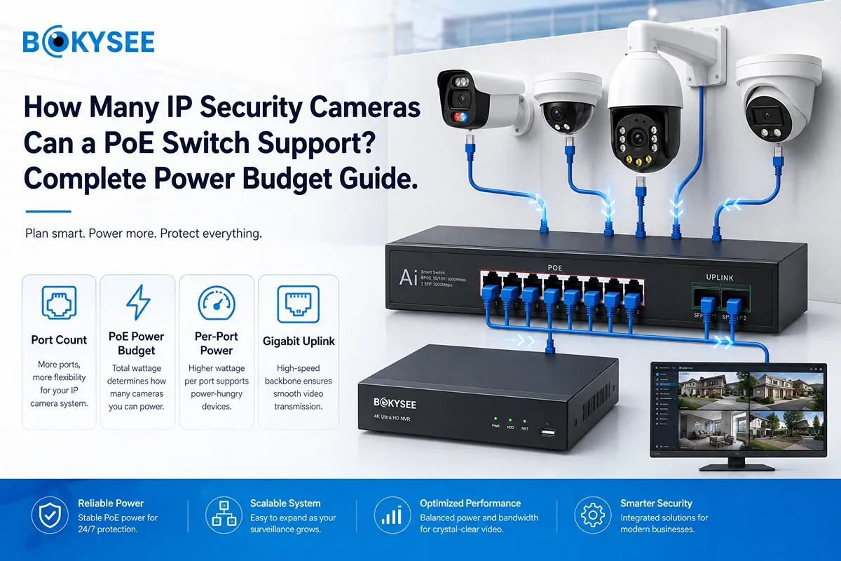 How Many IP Security Cameras Can a PoE Switch Support? Complete Power Budget and Bandwidth Guide