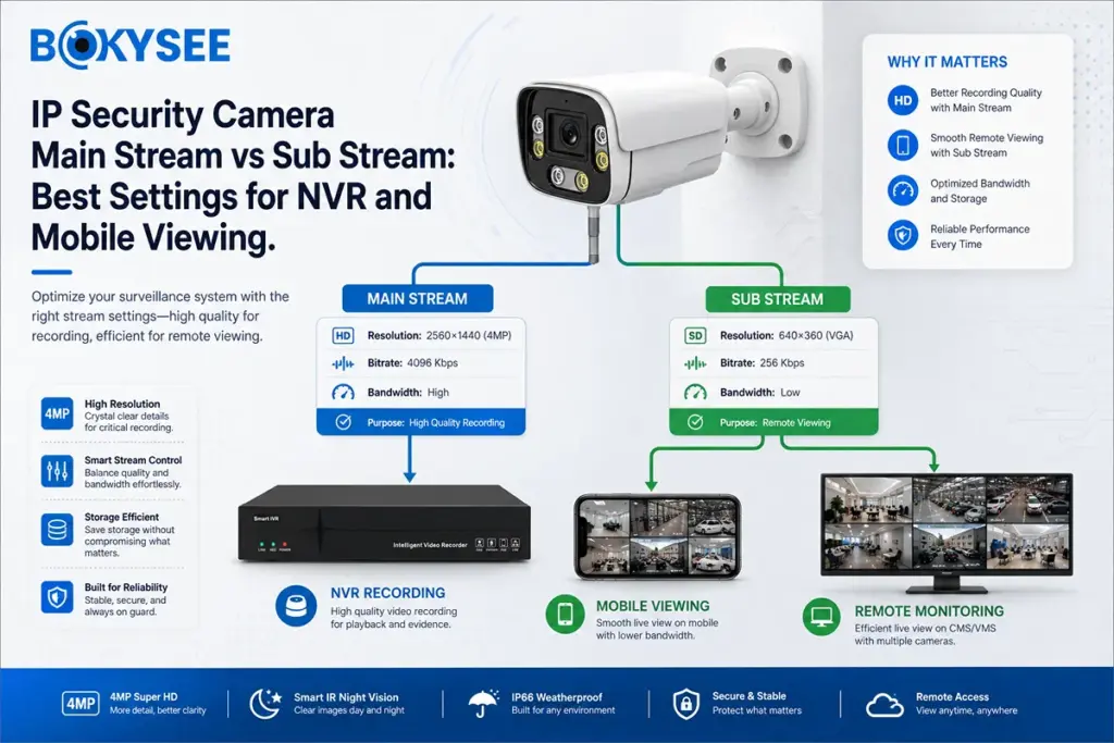 IP Security Camera Main Stream vs Sub Stream: Best Settings for NVR Recording and Mobile Viewing