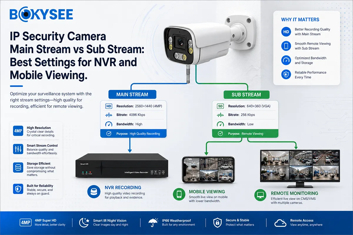 IP Security Camera Main Stream vs Sub Stream: Best Settings for NVR Recording and Mobile Viewing